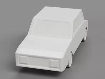 Paper Car Low-poly 3D model