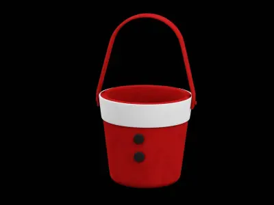 Christmas Bucket Low-poly 3D model
