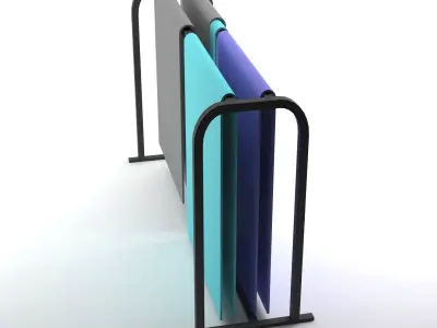 Yoga Mats and 2 Racks 3D model