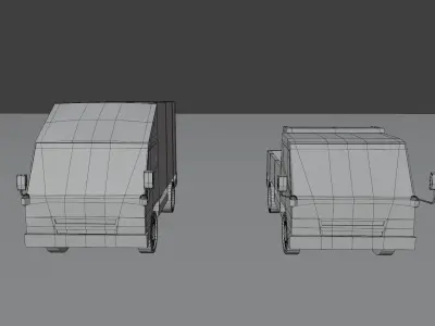 The 6 Wheels Truck Low-poly 3D model