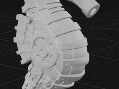 Mechanized Seahorse Sculpture 3D print model