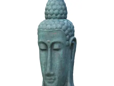 Garden sculpture Meditating Buddha Head 3D model