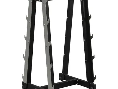 10 Place Barbell Rack 3D model