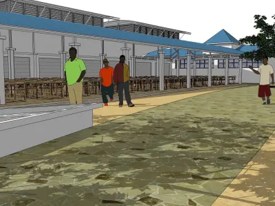 Food Court01 3D model