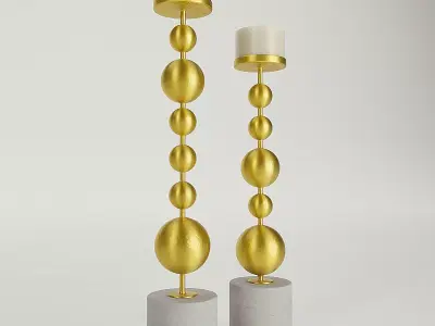 Everly Quinn Metal Candlestick Set 3D model