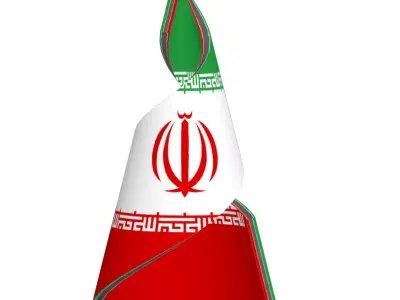Iranian Flag on Spiral structure Decor 3D model