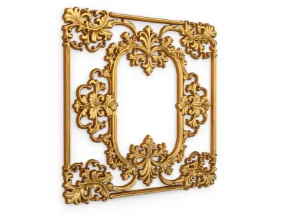Plaster decorative frame ornament 17 3D model