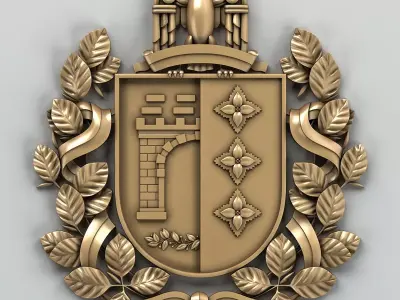 Coat of arms of Chernovitskiy region Ukraine 3D model