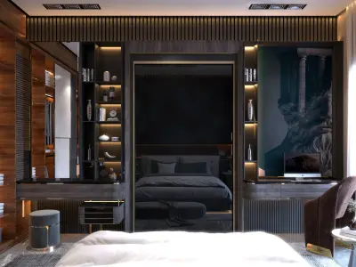 Bedroom modern with accents 3D model