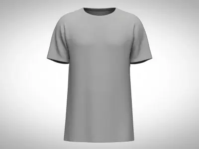 Premium Round Neck Tee Design CLO File 3D model