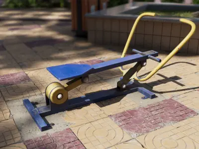 Outdoor Fitness Equipment Low-poly 3D model