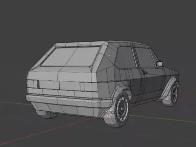 Car Golf Mk1 GTI  Low-poly 3D model