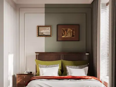 Luxurious living room dining room and bedroom 3D model