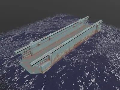 Floating Dock 1 Low-poly 3D model