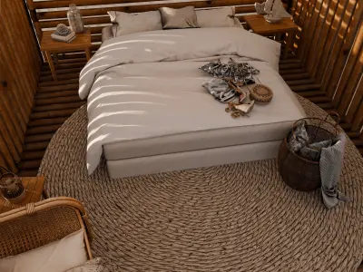 Beach House Blender Scene - SUNRISE 3D model