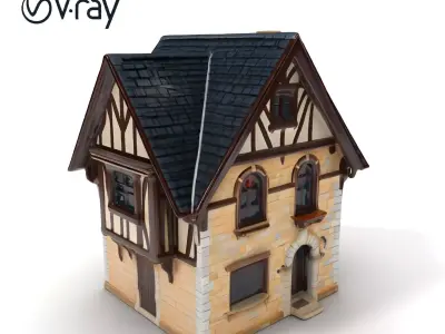 Medieval Tudor House Model Pack Low-poly 3D model