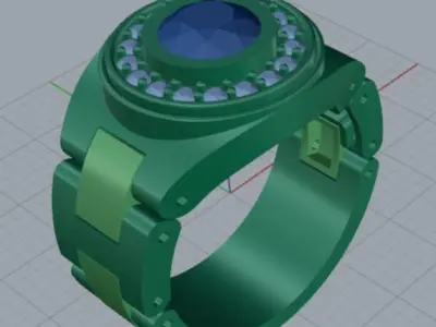 Luxury man Rolex design diamond ring model ror0002 3D print model