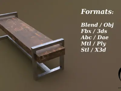 Bench 20 4in1 - 4 Texture 1 Model Low-poly 3D model