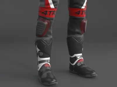 Biker Sport motorcycle rider 3D model