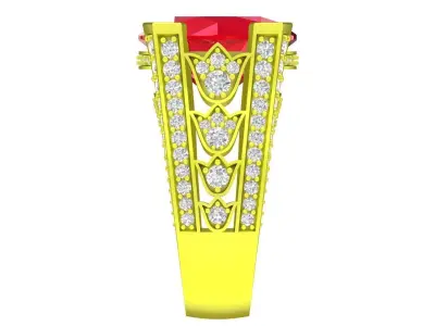 Luxury Oval Gemstone Split Shank Ring 3D Model  4531 3D print model