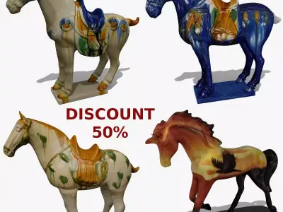 Horse Statuettes Collection volume 6 3D model
