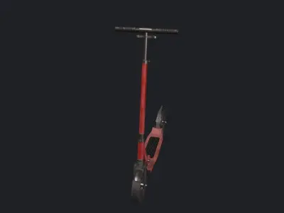 Red Scooter - Kick Scooter - Kids Scooter - Small Scooter  Low-poly 3D model