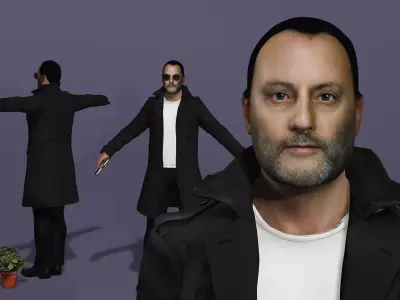 Jean Reno as Leon The Professional Fully Rigged for Unreal Low-poly 3D model