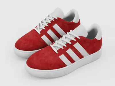 Sneakers Adidas Gazelle Style - Generic Shoes Red Low-poly 3D model