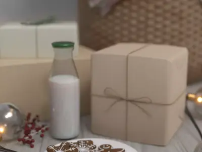 Gingerbread cookie set Low-poly 3D model