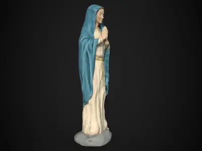 Saint Mary Statue Low-poly 3D model