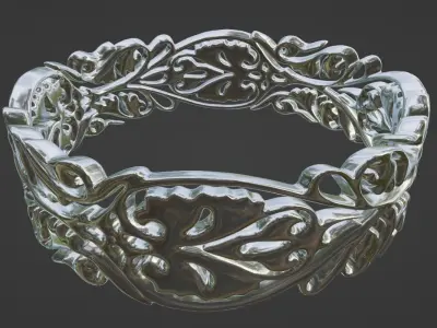 Rings with a pattern 3D print model