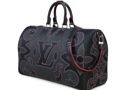 Louis Vuitton Keepall Bandouliere 40 Black Low-poly 3D model