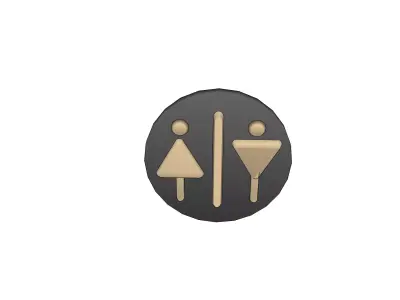 RESTROOM SYMBOL 01 Free 3D model