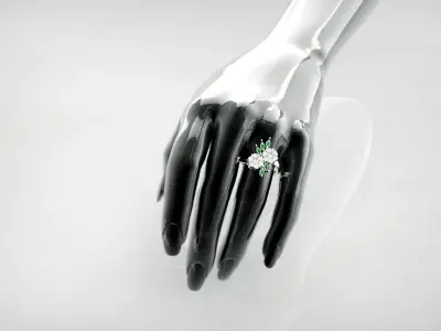 flower ring invisible setting 3D print model