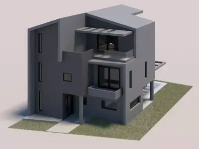 Simple Modern Luxury House 3D model