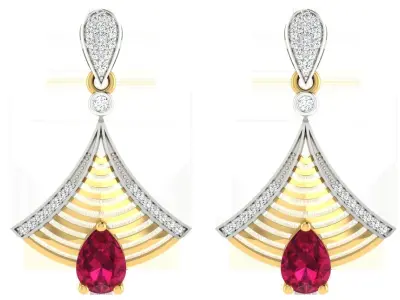 Women Drop Pear Diamond Earring  3D print model