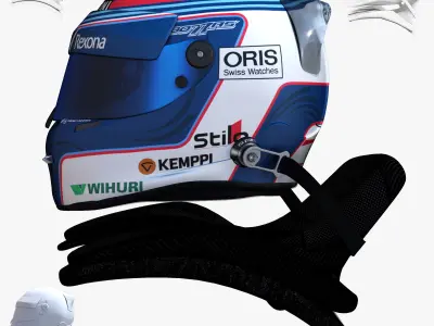 Bottas Helmet 2016 Low-poly 3D model