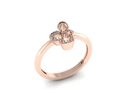 Jewelry Diamond Ring 3D Print Model  3D print model
