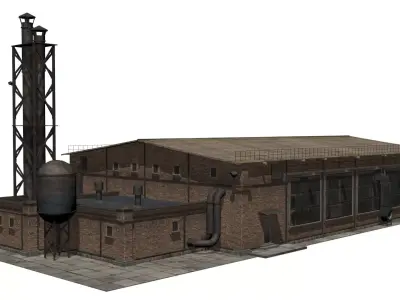 old industrial building  Low-poly 3D model