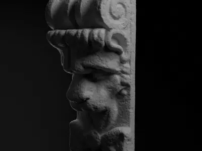 Lion Head Sculpture 3D print model