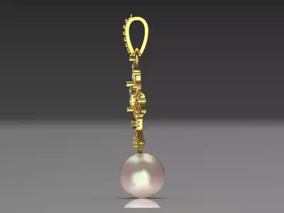 Diamond and Pearl Gold STL Pendant Model pp0056 3D print model