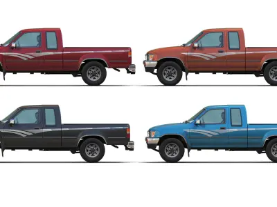 Toyota Hilux SR5 pickup Low-poly 3D model