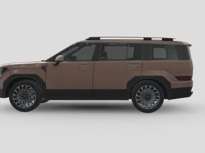 Hyundai Santa Fe 2024 Low-poly 3D model