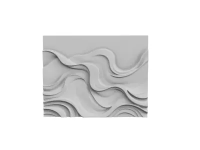 modern panel wall decor set wall relief mural CNC 74 3D model