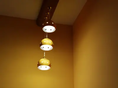 Lamps three pendant lights hanging from ceiling with walls Free 3D model