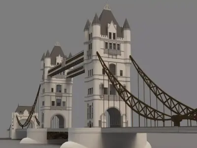 tower bridge Low-poly 3D model