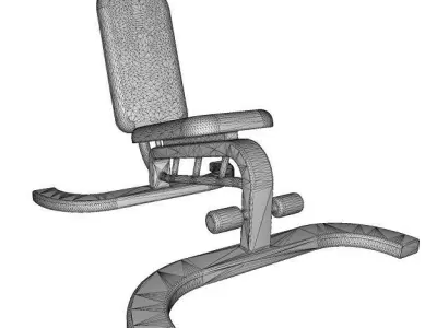 Cartoon Gym Fitness Bench Low-poly 3D model