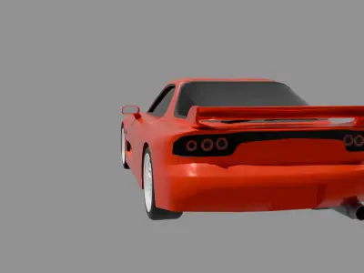 JDM Drift Car 3d Model - RX7 Style Low-poly 3D model