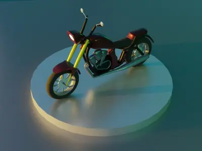 3D MOTORCYCLE MODEL - CHOPPER 3D model
