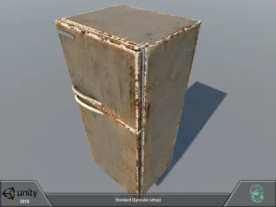 Old refrigerator 2 Free low-poly 3D model